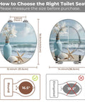 Resin Round Toilet Seat with Cover for Bathroom dimensions guide measuring round and elongated sizes.