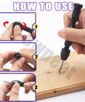 How to use Slick 492 Piece Pin Vise Hand Drill Kit with fine twist bits for precise drilling on wood.