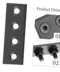 1 Set Barn Door Track Connector Kit For Sliding Barn Doors, Hardware Connecting Adapter, showing screws and plates