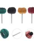 Solid 60 Pc Abrasive Buffing Wheel Set For Rust Removal And Polishing Metal With Precision Grinding Mops And Drill Bits That Make Tough Jobs Easy, assorted colored grinding mops.