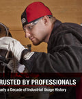 Flame Resistant Welding Beanie FR For Welders Black And Red XL Knit Hat With Flame Retardant Fabric K2994 worn by welder