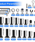 Product contents of RC Screw Kit With Screws Nuts Washers Clips O Rings And Pins Universal Hardware Set For 1/8 1/10 1/12 1/16 Scale RC