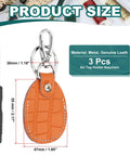 Genuine Leather Key Fob Covers Set 3 Pieces With RFID Protection, orange leather keychain case, 47x55mm, screwdriver included.
