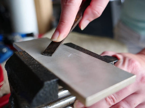 Using Two Sided Diamond Sharpening Stone, 6 Inch Bench Stone With Fine And Extra Fine Grits For Knives, Chisels, And Planes
