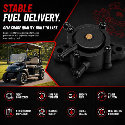 Top Shelf Precision Fuel Pump For Lawn Mower Engine Rolls Smooth Oem Compatible With Briggs Stratton Kohler showing vacuum line connections.
