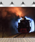 Massive Steam Train Tapestry Wall Art 236 by 118 Inches 6m by 3m Locomotive Scene On Vaser Valley Railway Backdrop for Bedroom Living Room