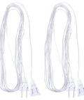 Clear Extension Cord Invisible Indoor Outdoor Light Extender 16 Feet Flexible Cord For LED Strips And Curtain Lights Multi Pack No Fuss