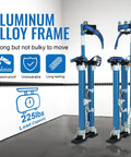 Adjustable 24 To 40 Inch Aluminum Drywall Stilts For Painting, Taping, Or Cleaning - Pro Grade Lightweight Stilts, Blue