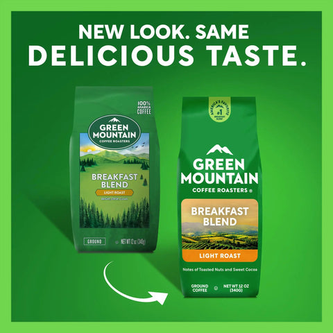 Breakfast Blend Ground Coffee, Smooth Light Roast With Nutty Notes And Cocoa Sweetness, Bright Morning Start, 12 Ounce Bag