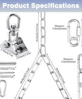 Specifications of Heavy Duty Porch Swing Hanging Kit With Y Chain And 360 Degree Swivel Hangers 1500 Lb Capacity