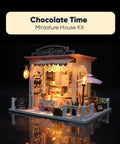 Chill DIY Dollhouse Kit For Beginners And Adults, Build Your Own Chocolate Shop Miniature House With Realistic Details