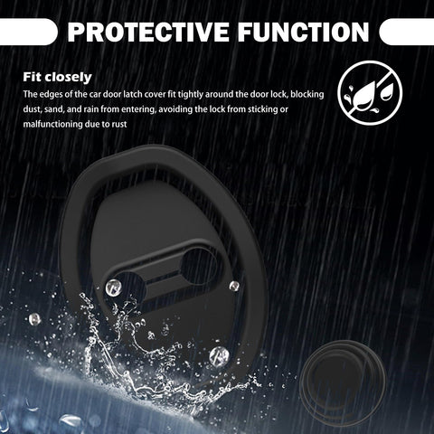 8 Piece Car Door Strike Protector Kit With Silicone Door Latch Cover And Full Adhesive Backing, protective function visual.