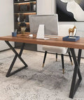Heavy Duty Steel Table Legs For Coffee Tables And Home Desks Built Tough With Matte Black Powder Coating Industrial Square Tube Frame in stylish office setup.