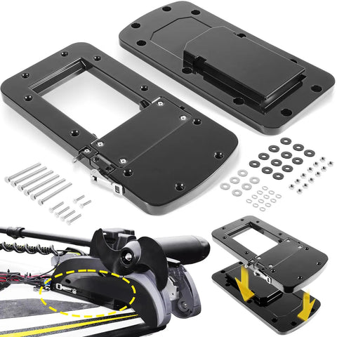Xi Series Quick Release Mounting Bracket Kit Replacement for Xi3 Xi5 Trolling Motors, Aluminum Black components displayed