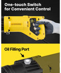 Happybuy Electric Hydraulic Rebar Cutter one-touch switch and oil filling port, designed for easy control and maintenance.