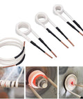 Heavy Duty Four Piece Induction Heater Coil Kit With 3 Mm Brass Cores, featuring flexible coils for automotive rust removal.