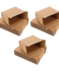 Three stacks of 30 Pack Brown Kraft Corrugated Shipping Boxes For Mailing And Small Biz Storage Heavy Duty Packaging Durable Mailers For Secure Shipments And Bulk Shipping Supplies