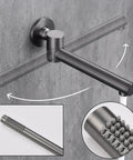 CUTPOIY Gray Shower System with Handheld Wall-Mounted Shower Faucet Set showcasing rotating faucet detail.