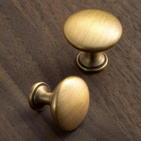 Six Pack Cabinet Knobs In Brushed Bronze Solid Zinc Alloy Drawer Handles For Kitchen Hardware Dresser Knob Single Hole