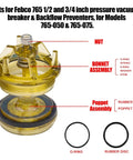 Heavy Duty One Inch And One Quarter Inch Backflow Preventer Repair Kit For 765-1 Bonnet And Poppet 905-212 Seals OEM-Grade