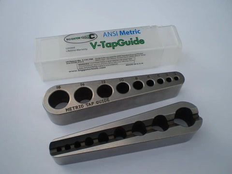Two Tap Guides For Hand Tapping Portable V Groove Alignment Tools For Perpendicular Tap Alignment On Round Parts And Corners Prevent Tap Breakage Automatically Squares Tap Pocket Size With Protective Storage Tube Handy Machining Accessory