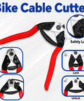 103 Piece Universal Bike Brake And Shift Cable Kit With Stainless Line Cutter Featuring Safety Lock Mechanism