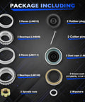 Package contents of Trailer Bearings Kit For 3500 Lb Axles One And One Sixteenth Inch To One And Three Eighths Inch Spindle Two Sets Included L68149 L44649