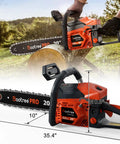 Pro Grade 62cc Gas Chainsaw 20 Inch With 2 Cycle Engine Anti Vibration Quick Start Technology For Tree Cutting Firewood And Logging