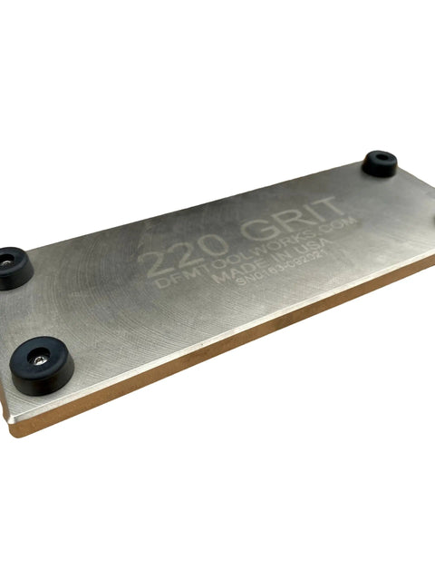 Diamond Lapping Plate 220 Grit for Flattening Waterstones and Sharpening Blades Ultra Flat to Under 0.0005 Inches Made in USA