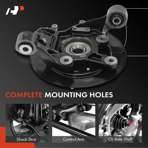 Rear Right Steering Knuckle And Wheel Bearing Hub Assembly For Ford Explorer 2006-2010, close-up view, mounting holes visible.