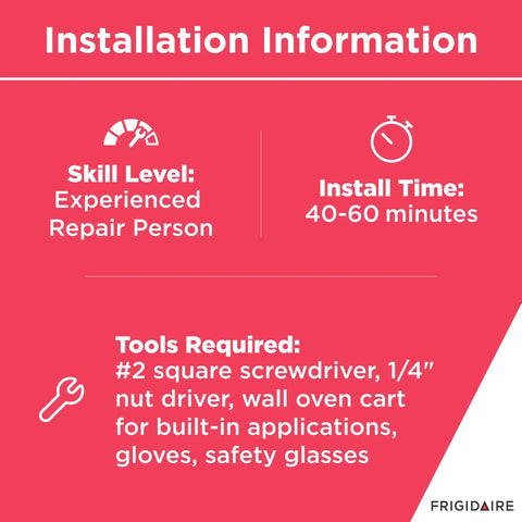 Installation information for Thermostat Replacement For Electric Ranges And Stoves Model 318578506 with tools and time.
