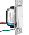 Reliable Wall Dimmer Switch For Dimmable LED CFL And Halogen Bulbs With Frustration Free Hookup And Buttery Smooth Control For Single Pole Or Three Way Installations In Solid Midnight Trim, side view.
