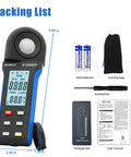 Bluetooth Light Meter With App For Indoor Plants Photography And Aquarium Lighting AIOMEST Digital Lumen Tester 0.1 To 400000 Lux FC Range 270 Degree Rotating Sensor Real Time Monitoring And Data Logging, with AAA batteries and bag