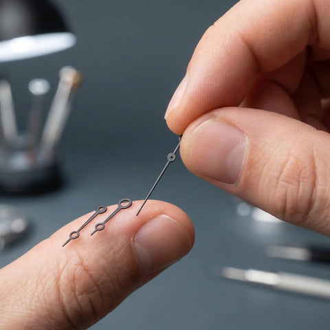 Close-up of Metal Watch Hands Set Compatible With NH35 364R 7S Movements Replacement Parts Upgrade Kit For Horology Enthusiasts