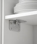 Heavy Duty Steel Angle Brackets Set Of 100 L Shape Right Angle Corner Braces for Wood Furniture Frames and Home DIY Frame Supports installed
