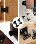 Solid As A Rock 12 Pack Panel Clip Connectors Zero Hassle Abs Plastic Hidden Wall Mounts And Quick Install Cabinet Fasteners for installation on wood furniture.