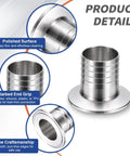 1.5 Inch Tri Clamp To Hose Barb Adapter, Wicked Strong Sus304 Stainless Steel Sanitary Fitting, showing polished surface and barbed end.