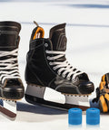 Outdoor Quad Skates Wheel Replacement Set With 8 Navy PU Non Light Wheels and tools on ice surface