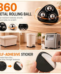 8 Pcs Appliance Caster Set For Effortless Moving Of Air Fryers, Coffee Makers, And Stand Mixers, 360 Degree swivel ball rollers on countertop