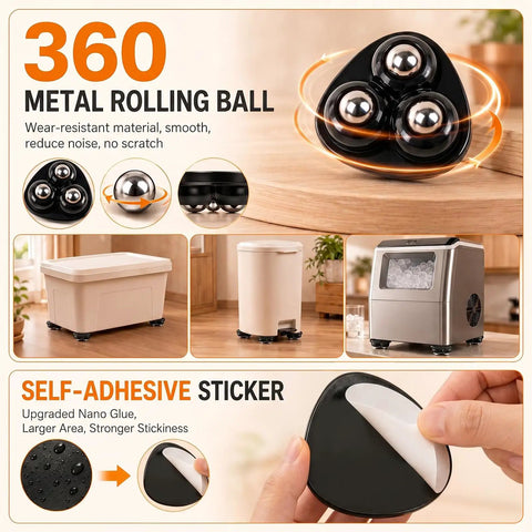 8 Pcs Appliance Caster Set For Effortless Moving Of Air Fryers, Coffee Makers, And Stand Mixers, 360 Degree swivel ball rollers on countertop
