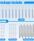 Top Shelf 12 Piece Window Screen Plunger Latches Kit Featuring Solid Aluminum Pins And Stainless Steel Springs For Straight Up Quick Snap Install and Knockout RV Repairs, includes caps, springs, and pins.