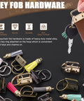 51 Piece Heavy Duty Key Fob Pliers And Hardware Kit With tassels and metal key fob on a black surface, showcasing metal alloy components.
