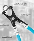 Hose Clamp Pliers With Swivel Flat Band For Automotive Repair Multi Angle Flexible Jaws With Rotating Tip shown with PVC handle