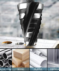 Step Drill Bit Set For Metal And More, 3 Piece Titanium Coated HSS Bits With 1/4 Inch Hex Shank, drilling through metal