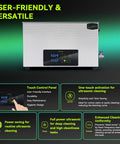Mntnco 30L Ultrasonic Cleaner With Heating And Deep Clean Mode Touch Control for user-friendly operation and deep cleaning.