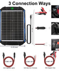 20W 12V Solar Battery Trickle Charger And Maintainer With Built In MPPT Controller Waterproof Solar Panel Kit image
