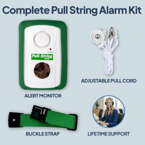 Pull String Alarm For Fall Prevention And Anti Wandering With Chair Magnet Clip Easy Mobility Monitoring For Seniors At Home Kit