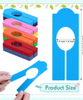 64 Pieces Colorful Hanging Closet Size Dividers in 8 Colors for Clothing Racks Rectangular Reusable Closet Separators