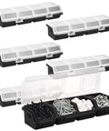 6 Pack Screw Organizer Bins With Lids Stackable Plastic Hardware Organizer Boxes For Garage Nails Craft Tools