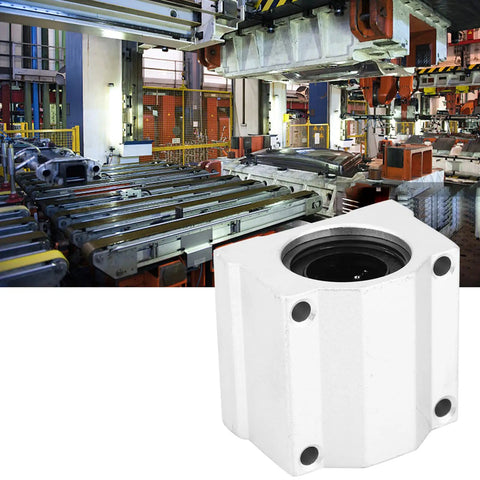 Two Piece SC20UU Aluminum Alloy Linear Motion Ball Bearing Slide Blocks Built Rugged For Smooth As Silk Roller Action Without Friction Drama Ideal For Fast Project Builds And Heavy Lifts in industrial setting.